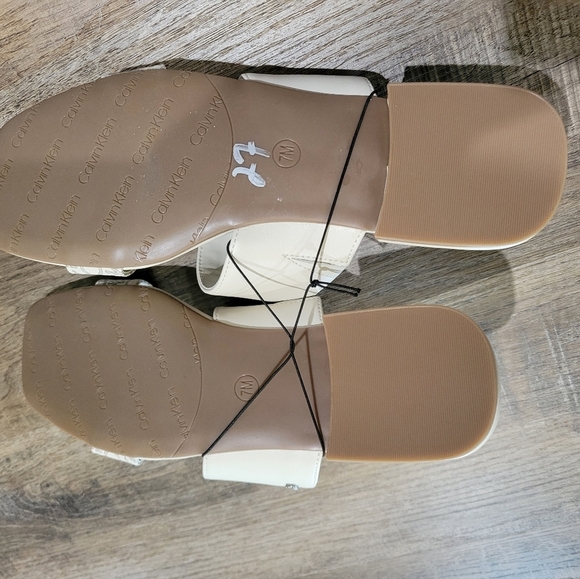 Calvin Klein Women's Cream Slide Sandals - Picture 6 of 9